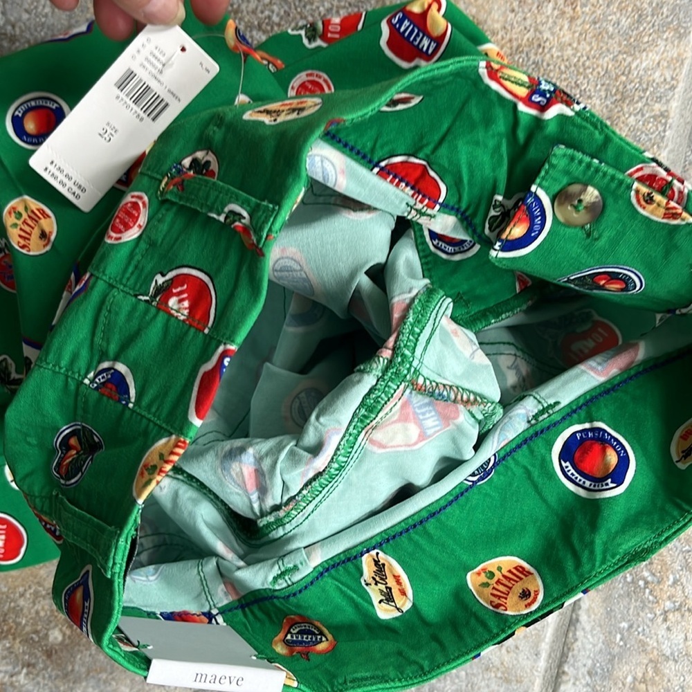 Anthropologie Colette Cropped Wide Leg Printed Pants Magic Fabric Sz 25 NWT - Picture 14 of 15